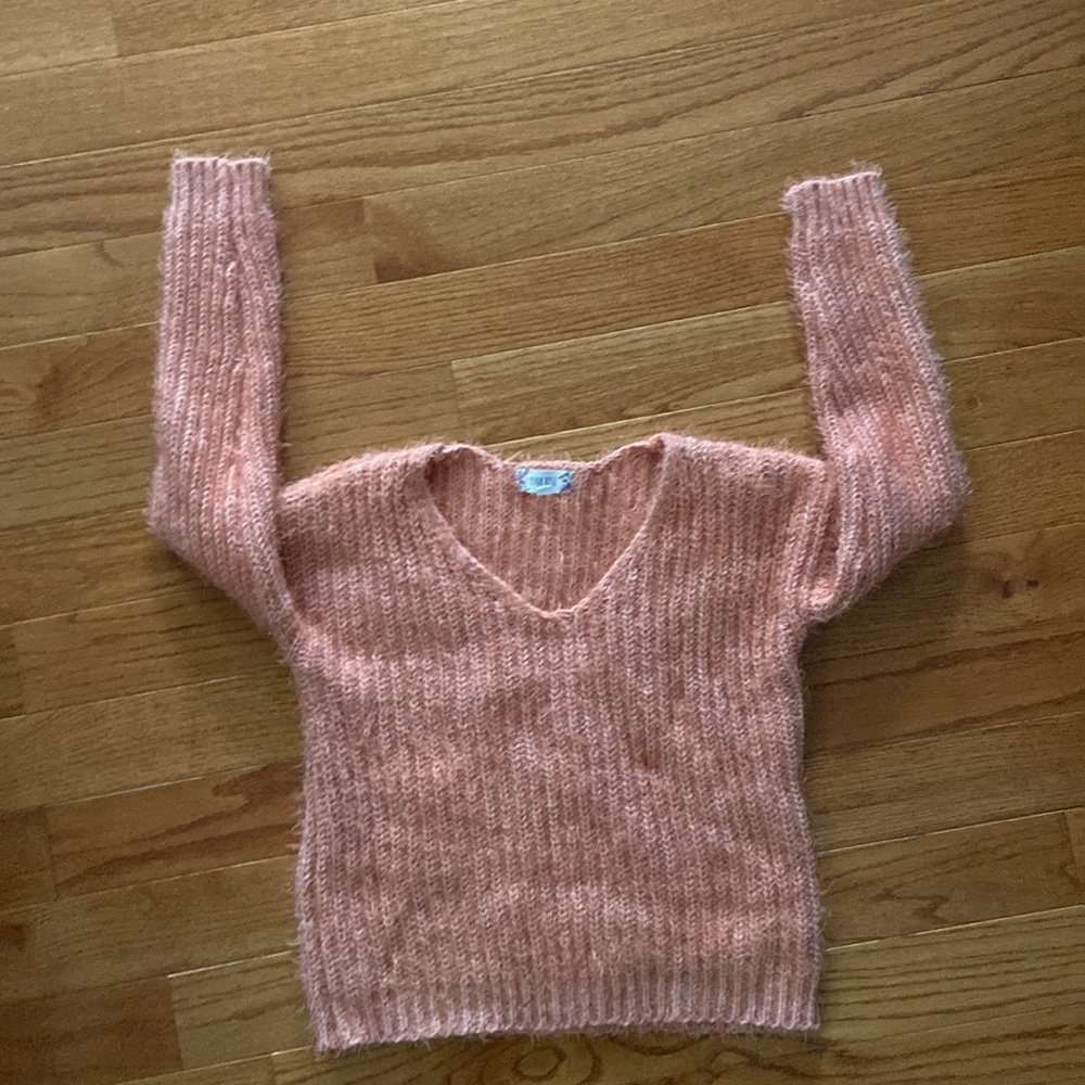 Orange Fuzzy Sweater size small